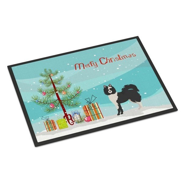 18 x 27 in. Black & White Elo dog Christmas Tree Indoor or Outdoor Mat, Carolines Treasures, Mfr#: CK3452MAT